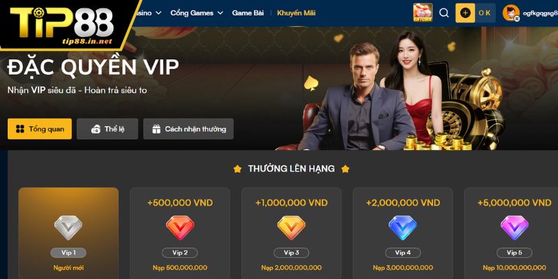 Các bước tham gia khuyến mãi TIP88