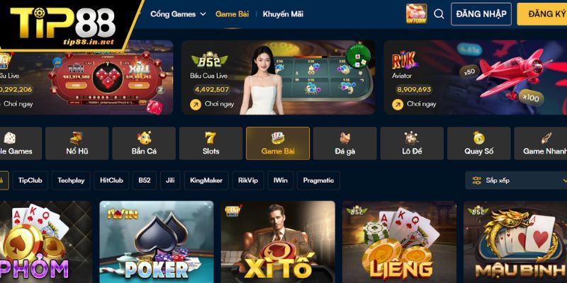 Giới thiệu sảnh game bài TIP88