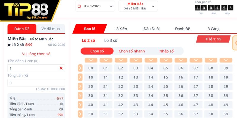 Hướng dẫn cách bước ghi lô đề TIP88