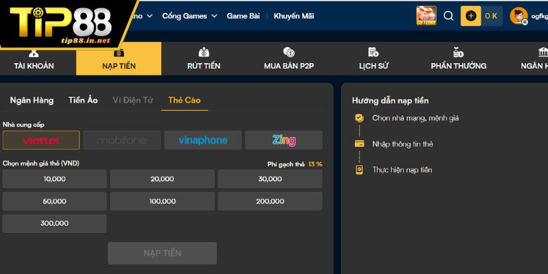 Nạp Tiền TIP88 – Hướng Dẫn Giao Dịch Chi Tiết Cho Tân Thủ Những điều cần lưu ý khi nạp tiền nhà cái TIP88