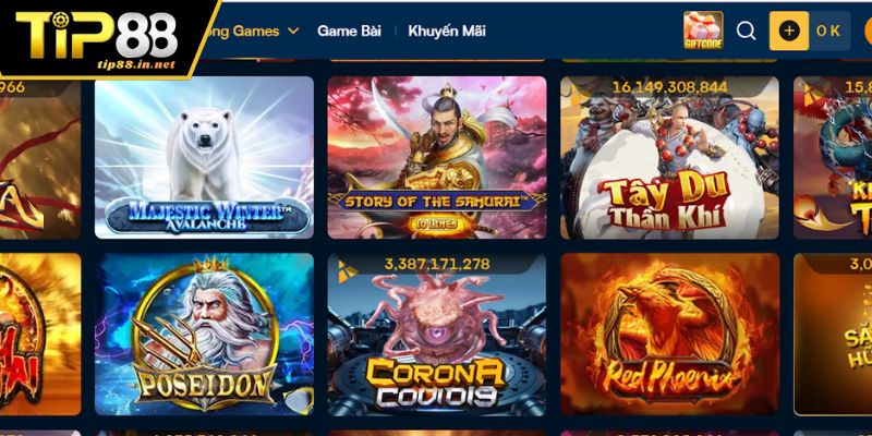 Những game slot nổi bật trên nhà cái TIP88