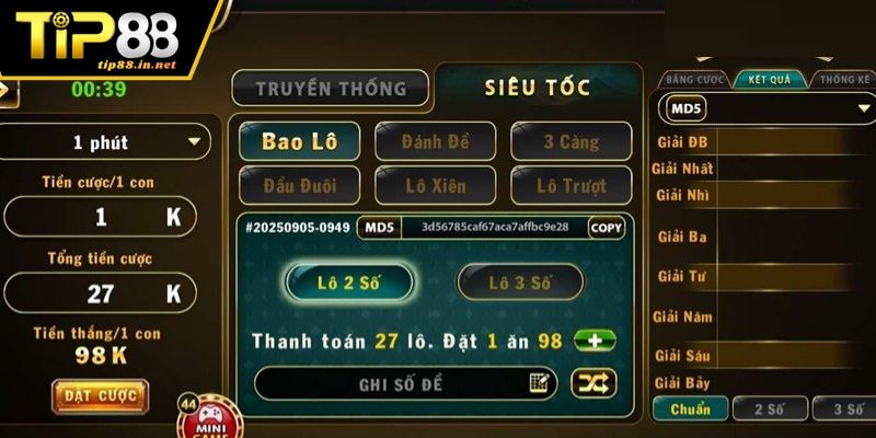 Tham gia dự thưởng lô đề tại TIP88